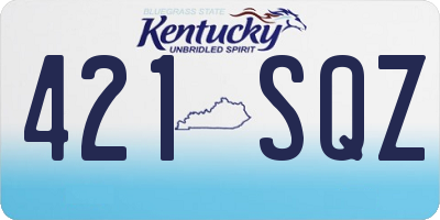 KY license plate 421SQZ