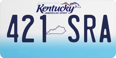 KY license plate 421SRA