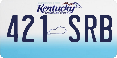 KY license plate 421SRB