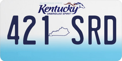 KY license plate 421SRD