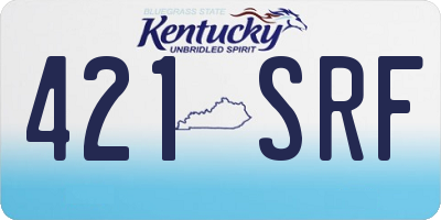 KY license plate 421SRF