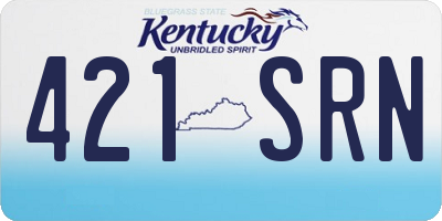 KY license plate 421SRN