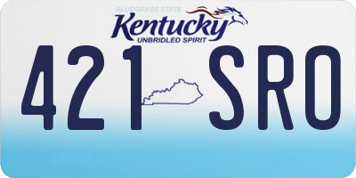 KY license plate 421SRO