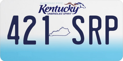 KY license plate 421SRP
