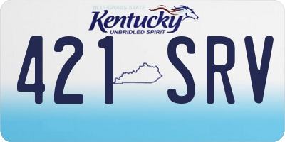 KY license plate 421SRV