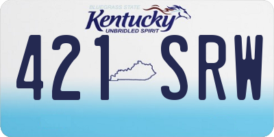 KY license plate 421SRW
