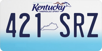 KY license plate 421SRZ