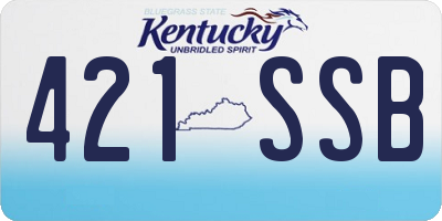 KY license plate 421SSB