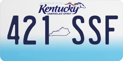 KY license plate 421SSF