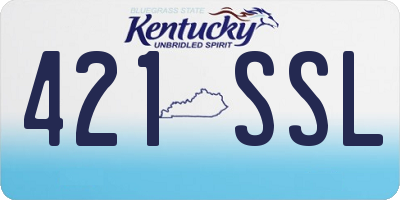 KY license plate 421SSL