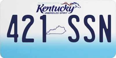 KY license plate 421SSN