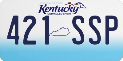 KY license plate 421SSP