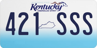 KY license plate 421SSS