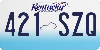 KY license plate 421SZQ