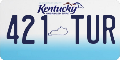 KY license plate 421TUR