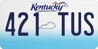 KY license plate 421TUS