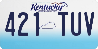 KY license plate 421TUV