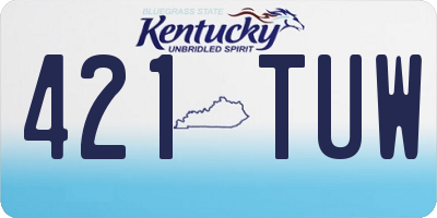 KY license plate 421TUW