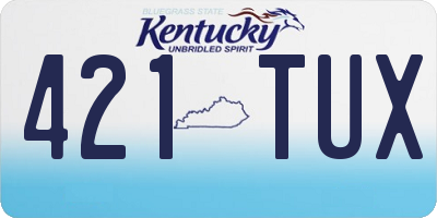 KY license plate 421TUX
