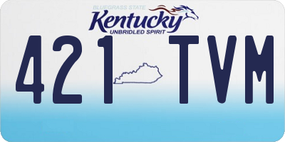 KY license plate 421TVM