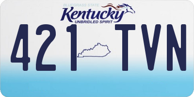 KY license plate 421TVN