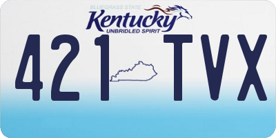 KY license plate 421TVX