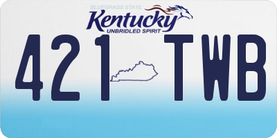 KY license plate 421TWB