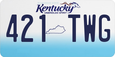 KY license plate 421TWG