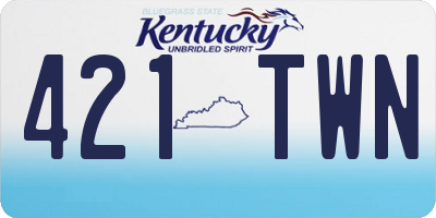 KY license plate 421TWN