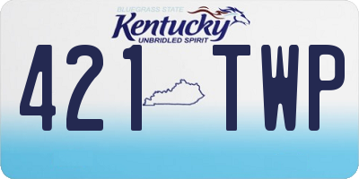 KY license plate 421TWP