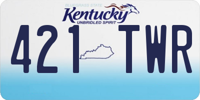 KY license plate 421TWR