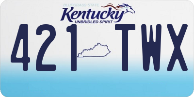 KY license plate 421TWX