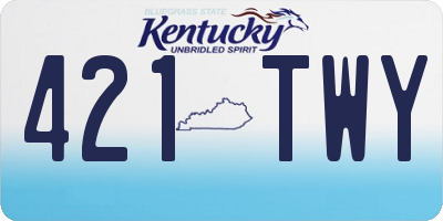 KY license plate 421TWY