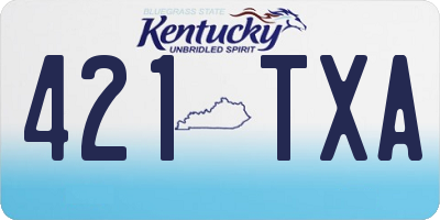 KY license plate 421TXA