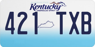 KY license plate 421TXB
