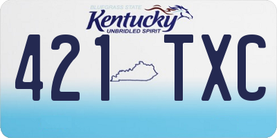 KY license plate 421TXC