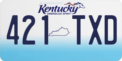 KY license plate 421TXD