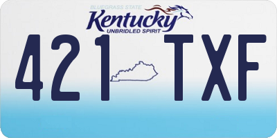 KY license plate 421TXF
