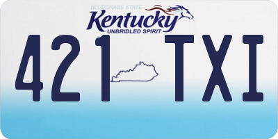 KY license plate 421TXI