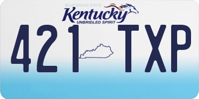 KY license plate 421TXP