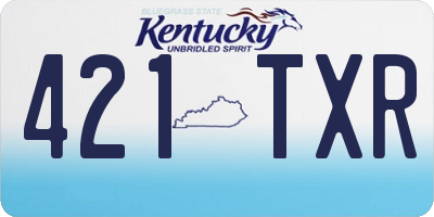 KY license plate 421TXR