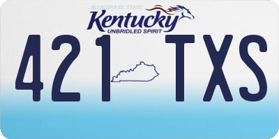 KY license plate 421TXS