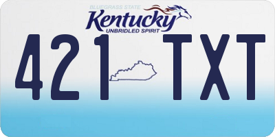 KY license plate 421TXT