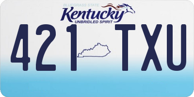 KY license plate 421TXU