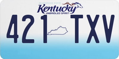KY license plate 421TXV