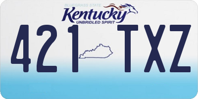 KY license plate 421TXZ