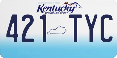 KY license plate 421TYC