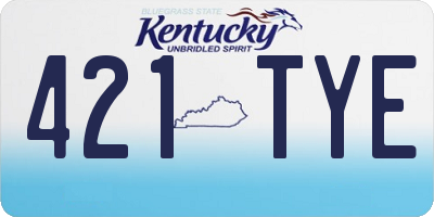 KY license plate 421TYE