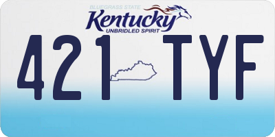 KY license plate 421TYF