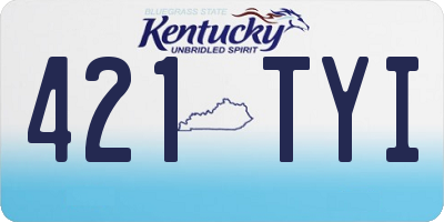 KY license plate 421TYI